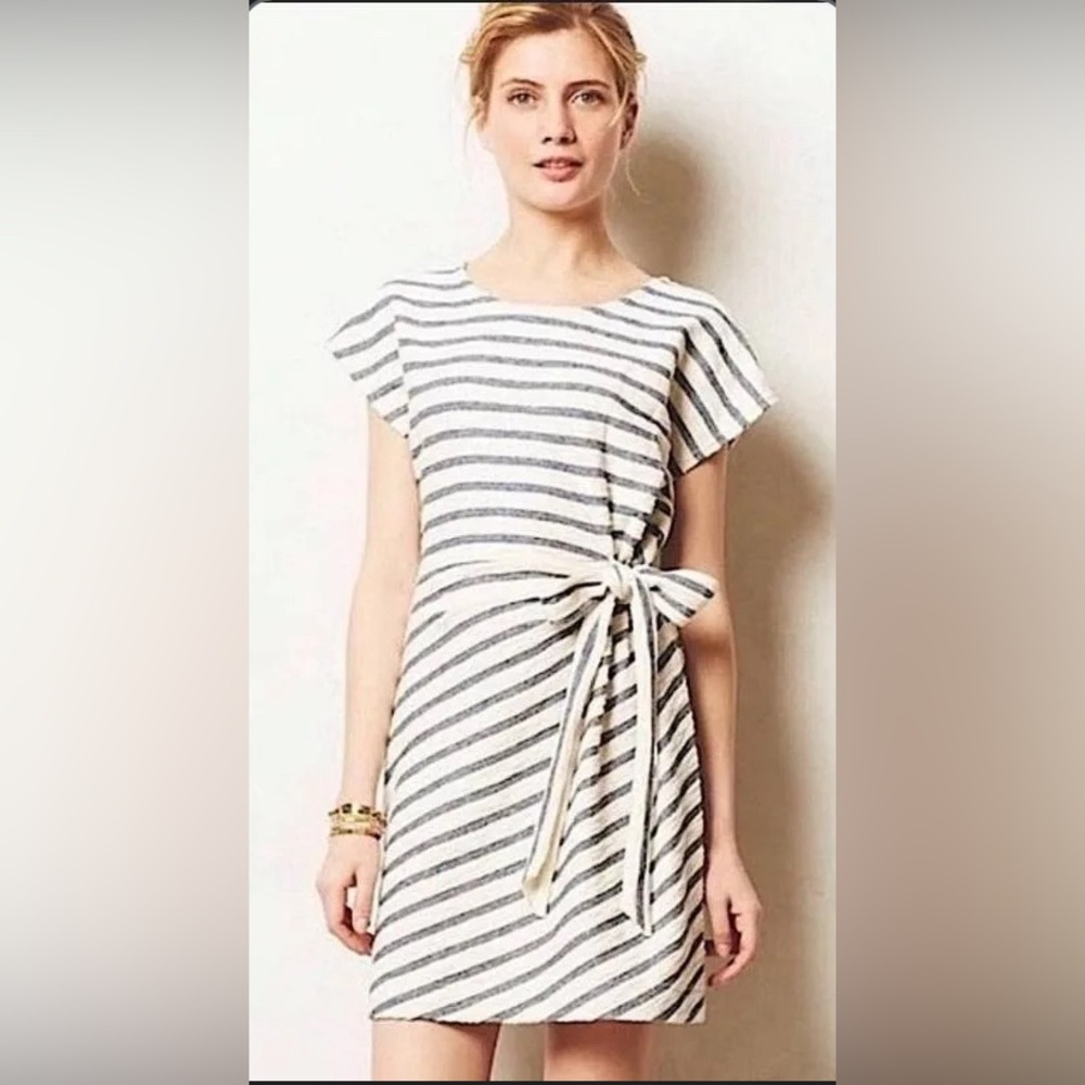 Anthropologie Saturday/Sunday Terry Cloth Striped Yael Side Tie Dress Medium